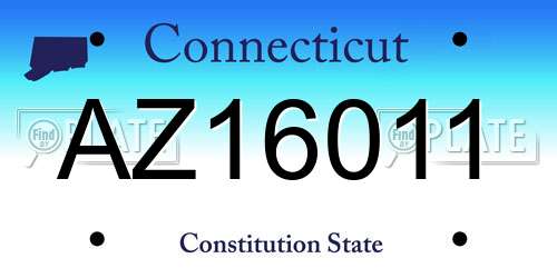 AZ16011 Connecticut License Plate
