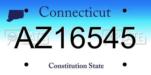 AZ16545 Connecticut License Plate
