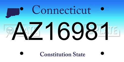 AZ16981 Connecticut License Plate
