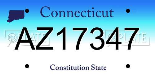 AZ17347 Connecticut License Plate