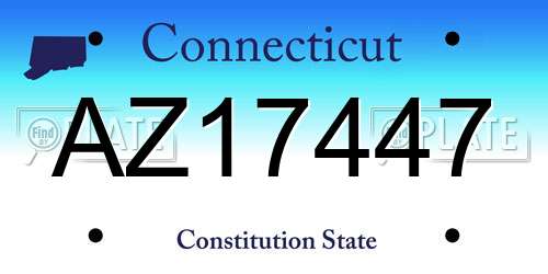 AZ17447 Connecticut License Plate