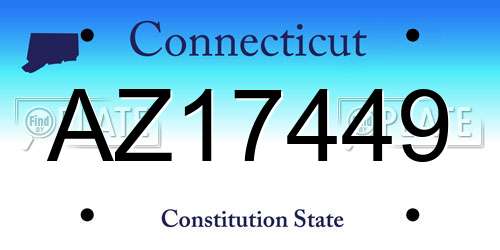 AZ17449 Connecticut License Plate