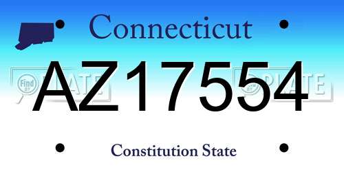 AZ17554 Connecticut License Plate