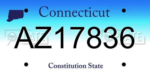 AZ17836 Connecticut License Plate