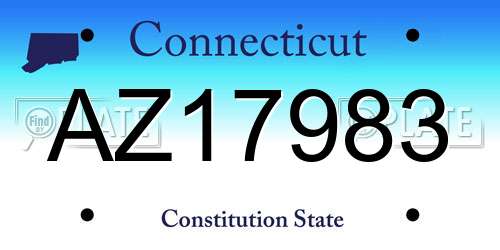 AZ17983 Connecticut License Plate