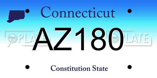 AZ180 Connecticut License Plate
