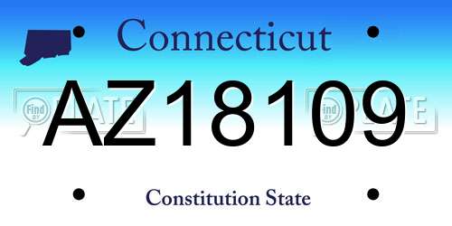 AZ18109 Connecticut License Plate