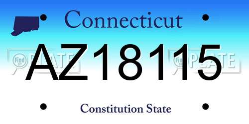 AZ18115 Connecticut License Plate