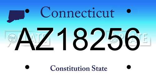 AZ18256 Connecticut License Plate