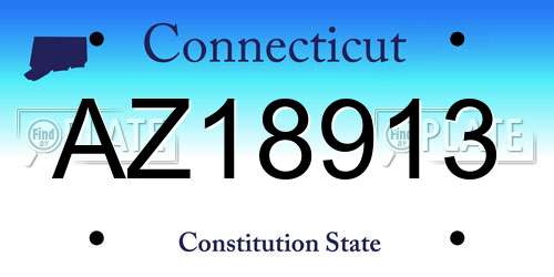 AZ18913 Connecticut License Plate