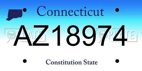 AZ18974 Connecticut License Plate