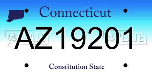 AZ19201 Connecticut License Plate