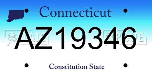 AZ19346 Connecticut License Plate