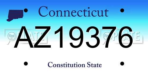 AZ19376 Connecticut License Plate