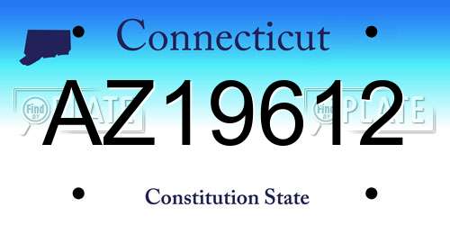 AZ19612 Connecticut License Plate