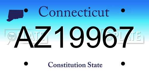 AZ19967 Connecticut License Plate