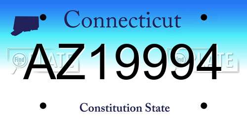 AZ19994 Connecticut License Plate