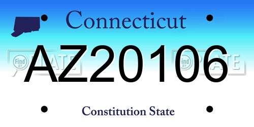 AZ20106 Connecticut License Plate