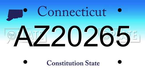 AZ20265 Connecticut License Plate