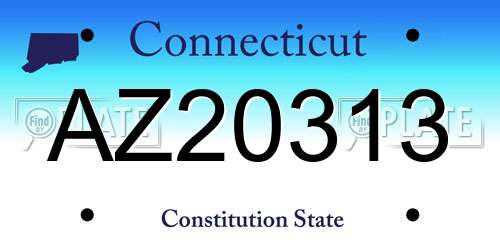 AZ20313 Connecticut License Plate