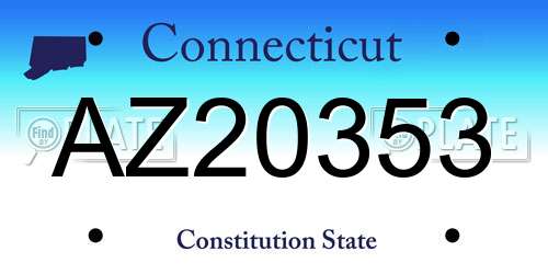 AZ20353 Connecticut License Plate