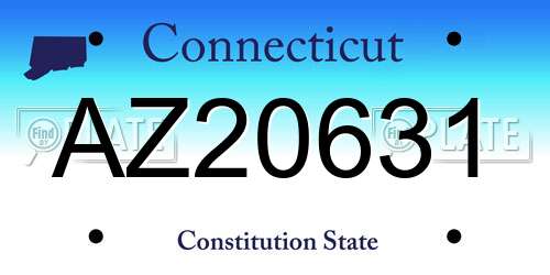 AZ20631 Connecticut License Plate