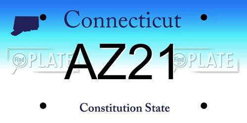 AZ21 Connecticut License Plate
