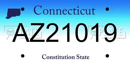 AZ21019 Connecticut License Plate