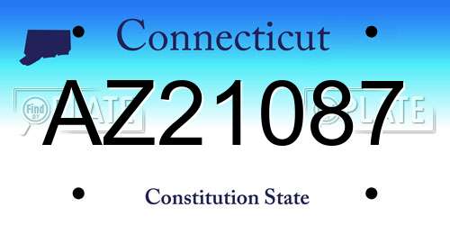 AZ21087 Connecticut License Plate