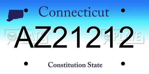 AZ21212 Connecticut License Plate