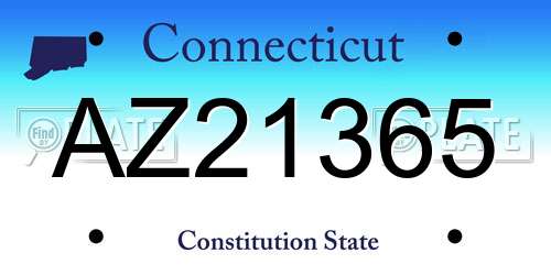 AZ21365 Connecticut License Plate