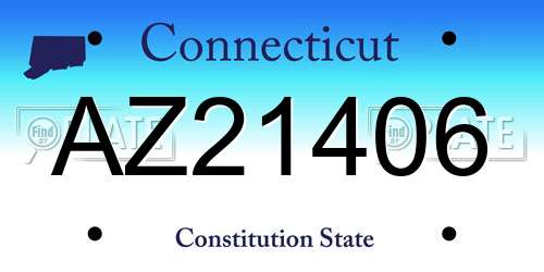 AZ21406 Connecticut License Plate