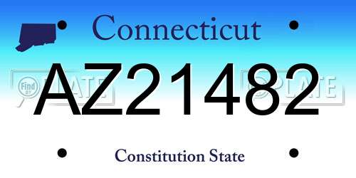 AZ21482 Connecticut License Plate