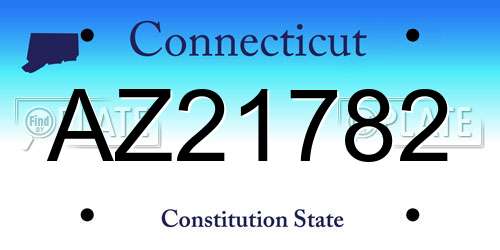 AZ21782 Connecticut License Plate