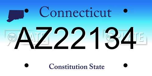 AZ22134 Connecticut License Plate