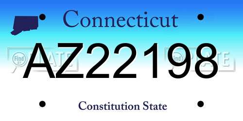 AZ22198 Connecticut License Plate