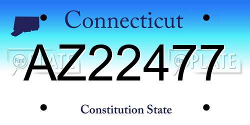 AZ22477 Connecticut License Plate