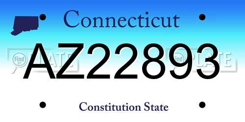 AZ22893 Connecticut License Plate