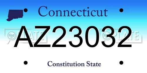AZ23032 Connecticut License Plate