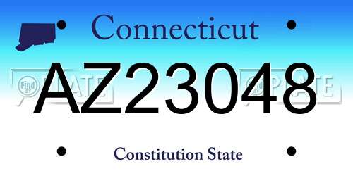 AZ23048 Connecticut License Plate