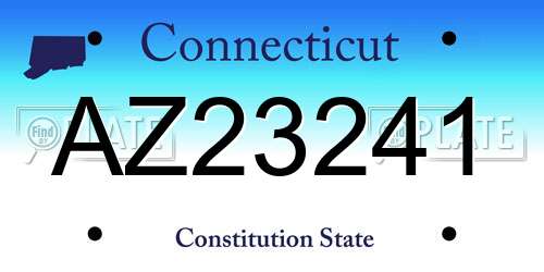 AZ23241 Connecticut License Plate