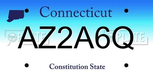 AZ2A6Q Connecticut License Plate