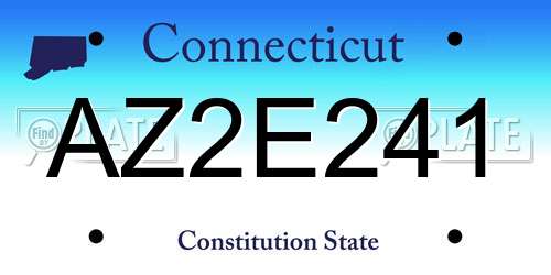 AZ2E241 Connecticut License Plate