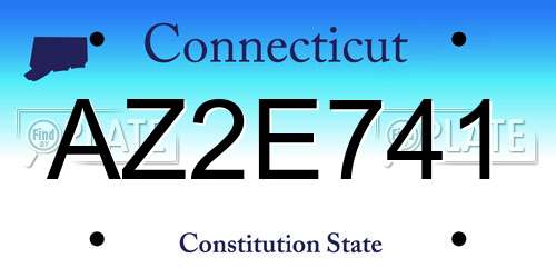 AZ2E741 Connecticut License Plate