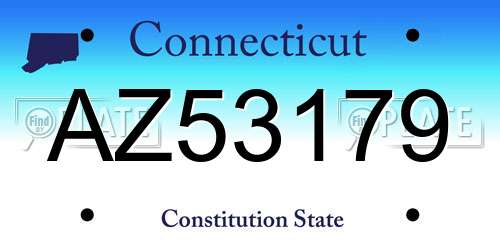 AZ53179 Connecticut License Plate
