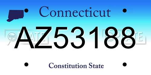AZ53188 Connecticut License Plate
