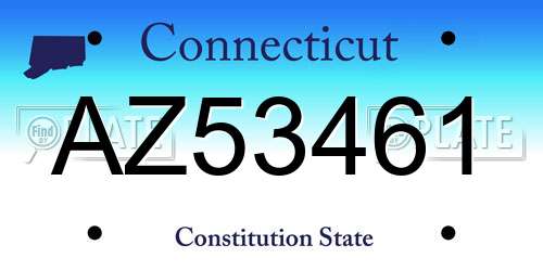 AZ53461 Connecticut License Plate
