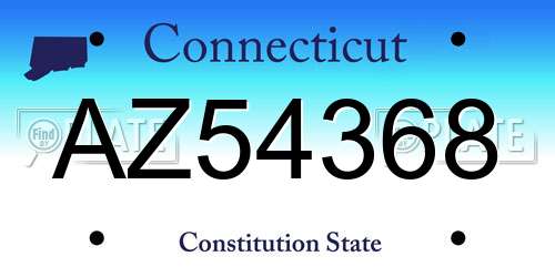 AZ54368 Connecticut License Plate