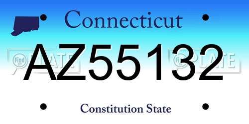 AZ55132 Connecticut License Plate