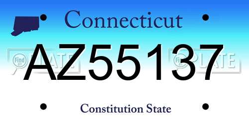 AZ55137 Connecticut License Plate